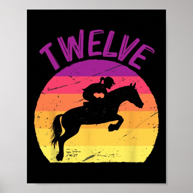 Póster Doce Caballos de la Fiesta de Cumpleaños de la Cab (Frente)