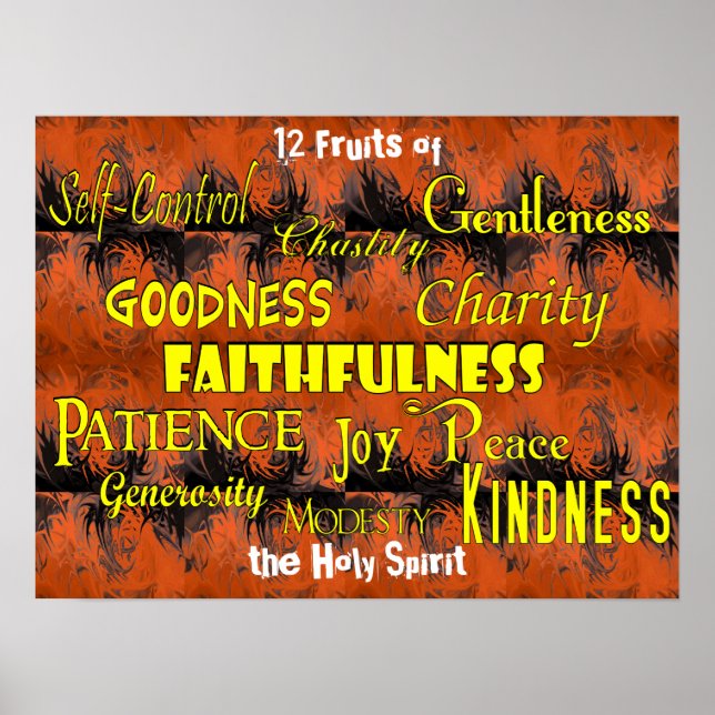 Póster Doce frutas (llamas bailarinas) (Frente)