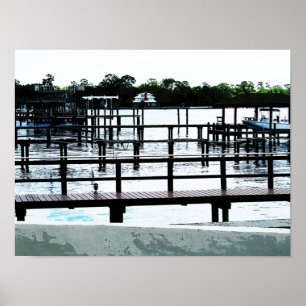 Póster Docks On The River 7580