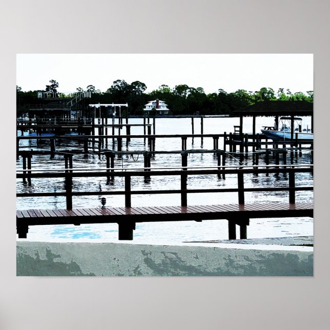 Póster Docks On The River 7580 (Frente)