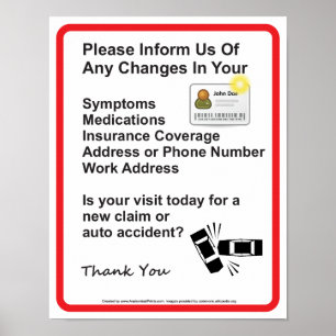 Póster Doctor Patient Information Wall Sign #1