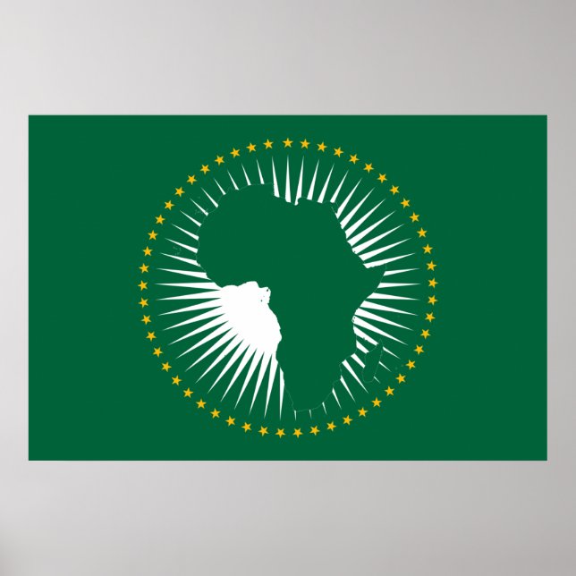 Póster Documento de Poster de la bandera de la Unión Afri (Frente)