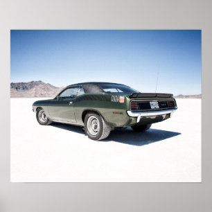 Póster Dodge hemi cuda sobre salinas de Bonneville