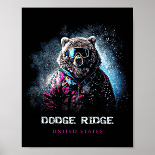 Póster Dodge ridge Estados Unidos esquí esquiando esquiad