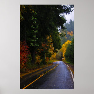 Póster Dodge Road Splendor con versículo de guiones