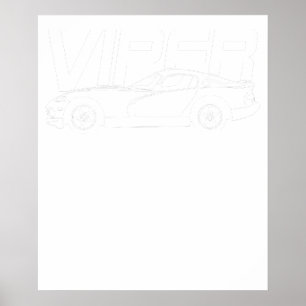 Póster Dodge Viper 1996 Gts Franjas