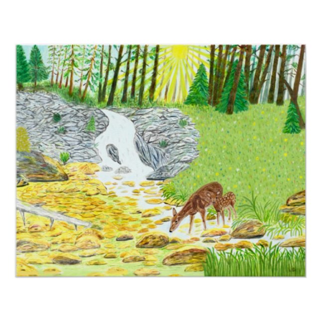 Póster Doe and Fawn Glossy (Anverso)