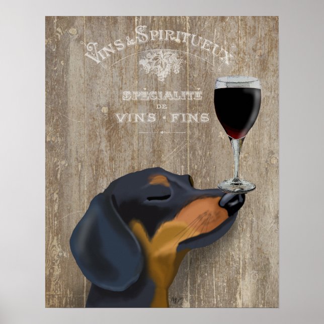 Póster Dog Au Vin Dachshund (Frente)