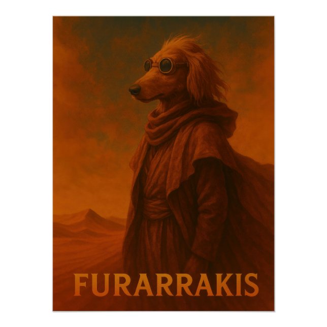 Póster Dog Character in Desert Robes With Goggles - Dune (Anverso)