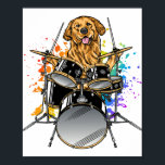 Póster Dog Drummer Playing Drums<br><div class="desc">Punk Rockstar Dog Puppy Drummer Playing Drums Graphic design Gift Poster Classic Collection.</div>