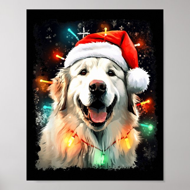 Póster Dog Great Pyrenees Christmas  (Frente)