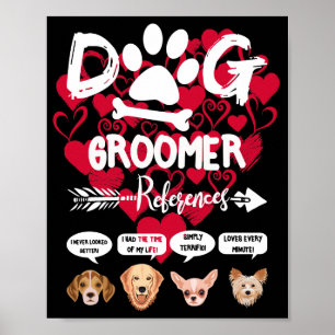 Póster Dog Groomer Regalo Referencias Grooming Dog Salon