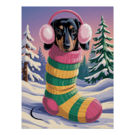 Póster Dog in snow