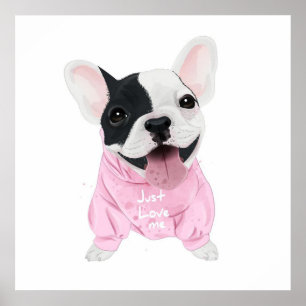 Póster Dog Lovers Ama Solo, Perro Amor