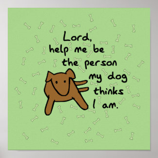 Póster Dog Lover's Prayer Cute and Funny Poster