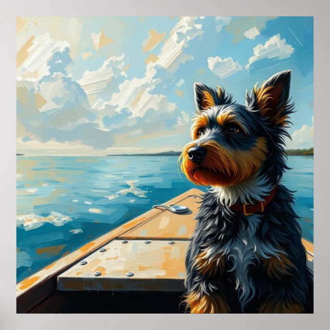 Póster Dog on a boat (Frente)