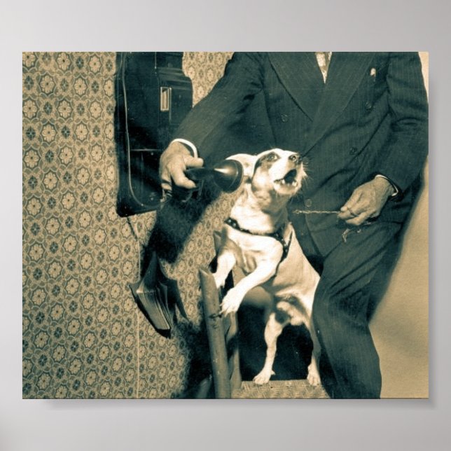 Póster Dog on Phone (Frente)