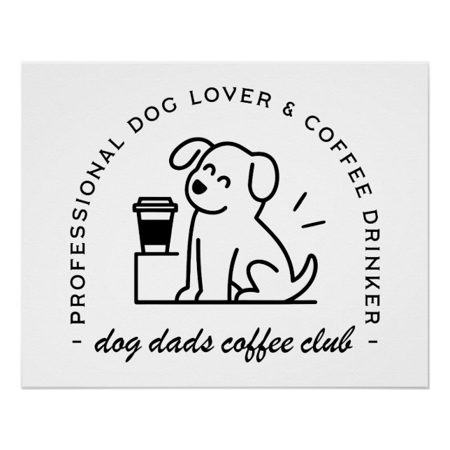 Póster Dog owner and coffee lover dads club (Anverso)
