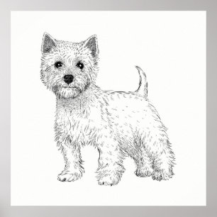 Póster Dog Poster / Wall Art West Highland Terrier
