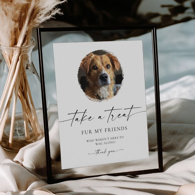 Póster Dog Treat Biscuit Bar Wedding Favor Sign (Dog Treat Wedding Favor Sign)