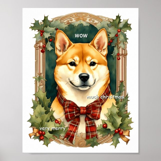 Póster Doge Christmas Swea Shiba Inu Mens Long  (Frente)