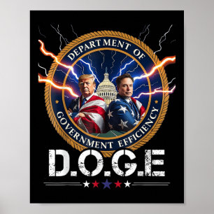 Póster Doge Trump, Departamento De Eficiencia Gubernament