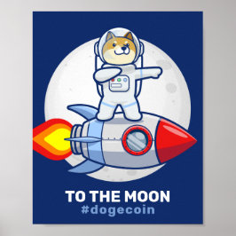 Póster Dogecoin A La Cripta Del Perro Espacial Del Cohete
