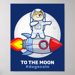 Póster Dogecoin A La Cripta Del Perro Espacial Del Cohete