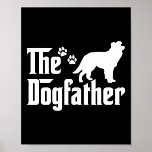 Póster Dogfather Tee Fathers Day Gift Dog Lover Borde