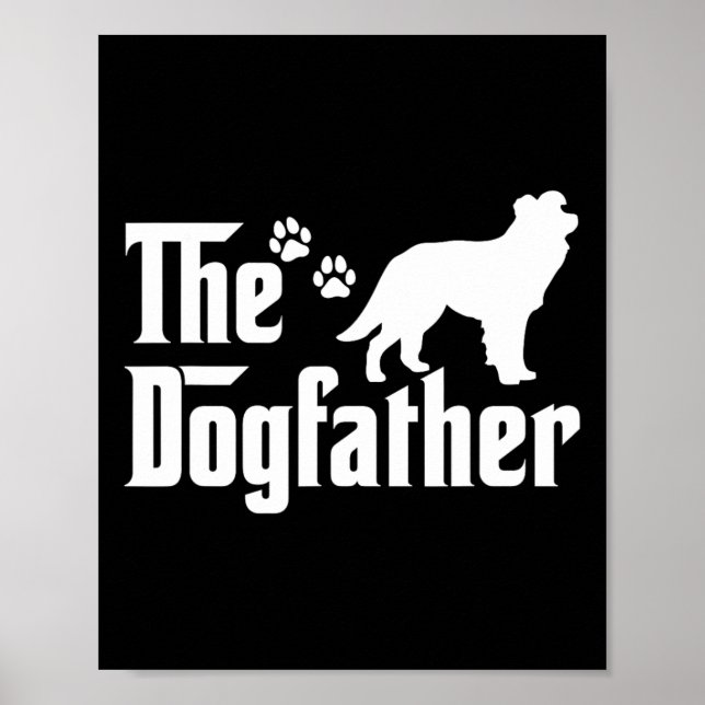 Póster Dogfather Tee Fathers Day Gift Dog Lover Borde (Frente)