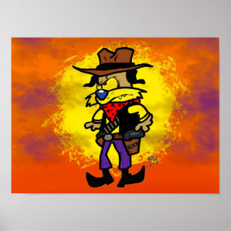 Póster Doggo al aire libre al atardecer