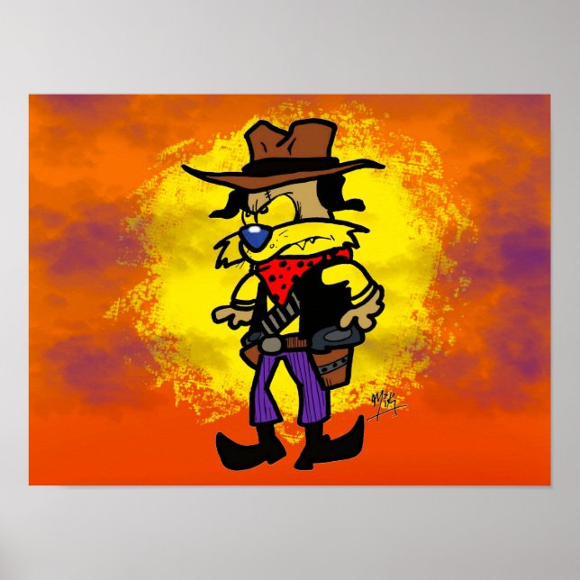 Póster Doggo al aire libre al atardecer (Frente)