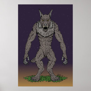Póster Dogman Cryptid o Werewolf
