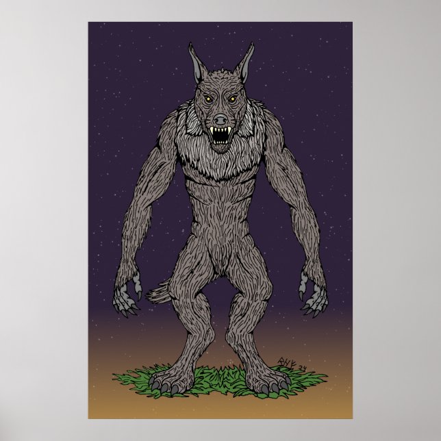 Póster Dogman Cryptid o Werewolf (Frente)