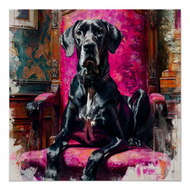 Póster Dogo Danés Real (Anverso)