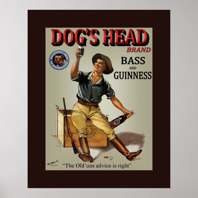 Póster Dog's Head Bottling Co.~ Read Brothers Ltd. Londre (Frente)