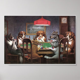 Póster Dogs Playing Poker
