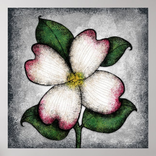 Póster Dogwood Blossom Poster Wall Art (Frente)