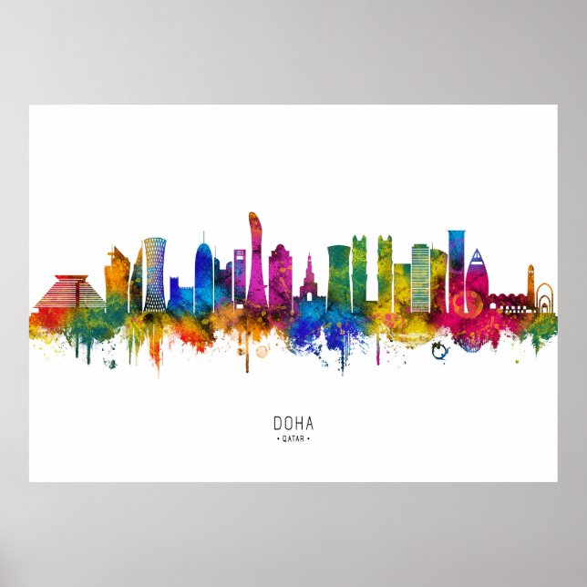 Póster Doha Qatar Skyline (Frente)