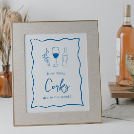 Póster Dolce Vita Bridal Shower "Cuántos Corks" Rótulo