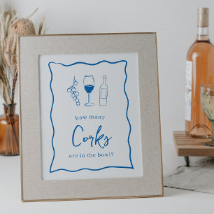 Póster Dolce Vita Bridal Shower "Cuántos Corks" Rótulo