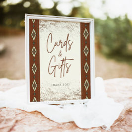 Póster DOLLY Aztec Rústico Rótulo de Tarjetas Occidentale