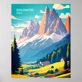 Póster Dolomitas Italia Viaje de cosecha