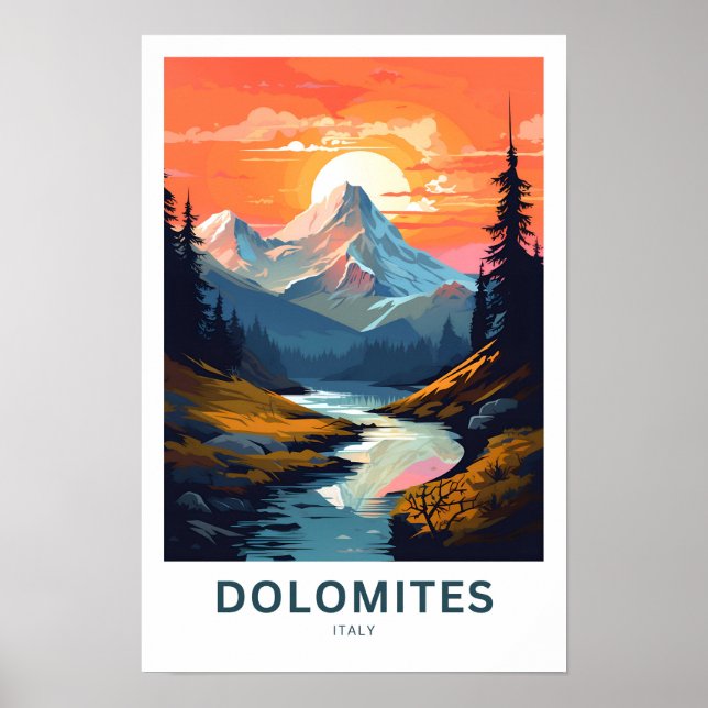 Póster Dolomitas Italia Viaje Imprimir (Frente)