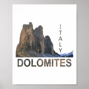 Póster Dolomitas italianas Senderismo Los Alpes