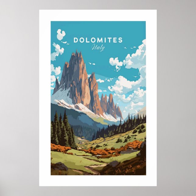 Póster Dolomitas Poster de Italia (Frente)
