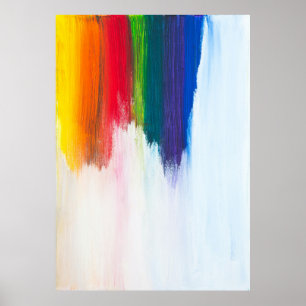 Póster Dolor abstracto amarillo, naranja, rojo, verde y a