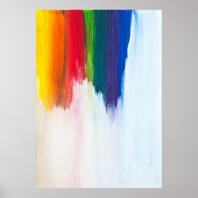 Póster Dolor abstracto amarillo, naranja, rojo, verde y a (Frente)