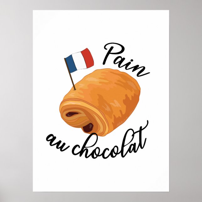 Póster Dolor Au Chocolat - Divertida pastelería francesa (Frente)