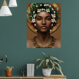 Póster Dolor en el poder   Reina afroamericana